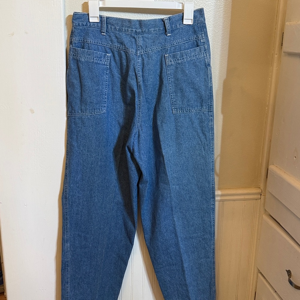 Vintage 80s Blue Denim Jeans with stars and jewels. 100% cotton - Picture 4 of 4
